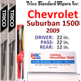 thumbnail image 1 of 2009 Chevrolet Suburban 1500 Wiper Blades (Set of 3) w/Rear Wiper, 1 of 3