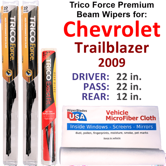2009 Chevrolet Trailblazer Performance Beam Wipers (Set of 3) w/Rear Wiper