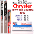 thumbnail image 1 of 2009 Chrysler Town and Country Beam Blade Wipers (Set of 3) w/Rear Wiper, 1 of 3
