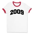 thumbnail image 1 of 2009 College Style Ringer Tee Shirt Unisex Large White/Red, 1 of 5