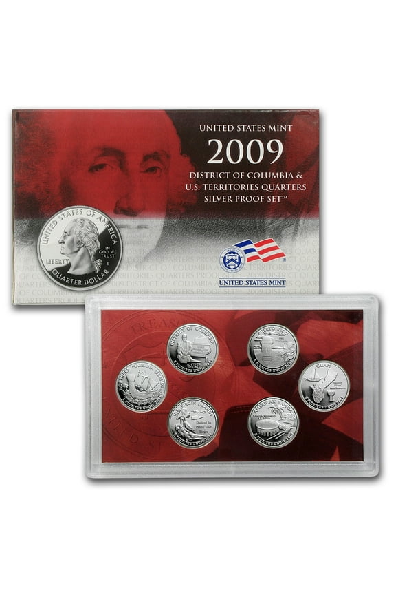 2009 D.C. and U.S. Territories Quarters Silver Proof Set