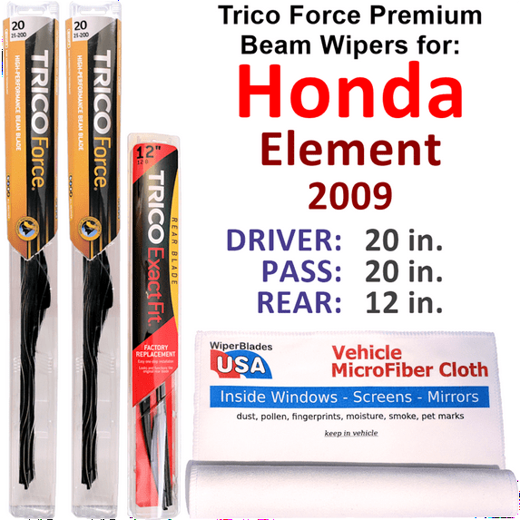 2009 Honda Element Performance Beam Wipers (Set of 3) w/Rear Wiper