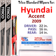thumbnail image 1 of 2009 Hyundai Accent Wiper Blades (Set of 3) w/Rear Wiper, 1 of 3