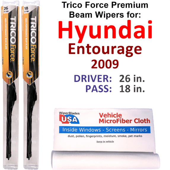 2009 Hyundai Entourage Performance Beam Wipers (Set of 2)