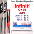 thumbnail image 1 of 2009 Infiniti QX56 Wiper Blades (Set of 3) w/Rear Wiper, 1 of 3