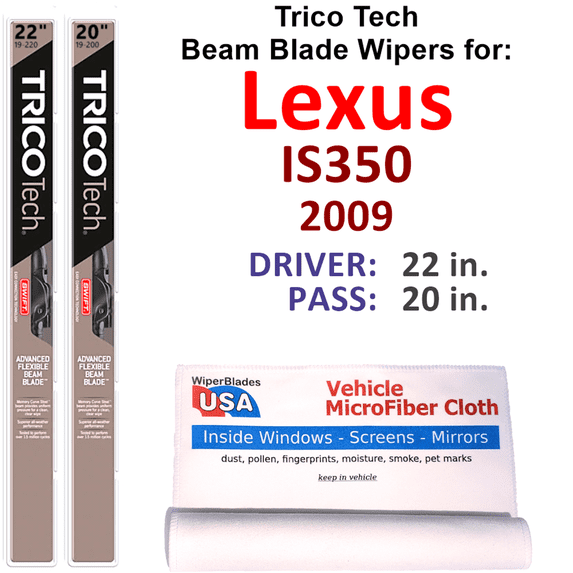 2009 Lexus IS350 Beam Blade Wipers (Set of 2)