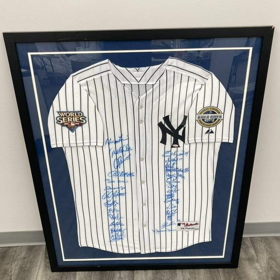 2009 New York Yankees World Series Champs Team Signed Jersey #3/6 Steiner