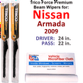 thumbnail image 1 of 2009 Nissan Armada Performance Beam Wipers (Set of 2), 1 of 3