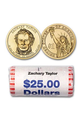 2009-P Zachary Taylor 25-Coin Presidential Dollar Roll