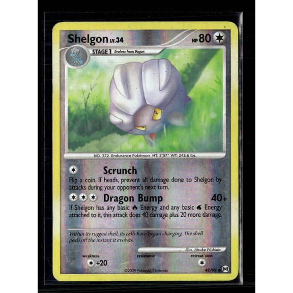 2009 Pokemon Platinum Arceus Shelgon Uncommon #48/99 Trading Card