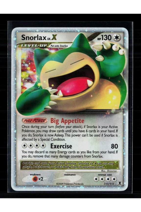 2009 Platinum Rising Rivals Snorlax LV.X Holo #111/111 Pokmon TCG English