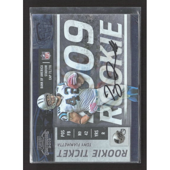 2009 Panini Playoff Contenders Rookie Ticket Tony Fiammetta Auto Carolina Panthers #205 Football Card
