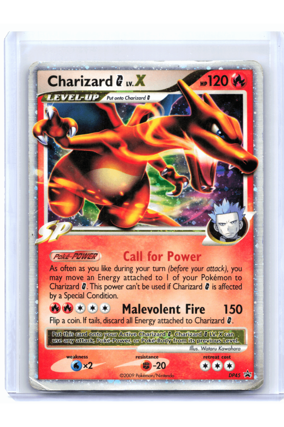 2009 Pokmon Charizard G LV.X DP45 Black Star Promo Holo English Diamond and Pearl Promos HP DMG Trading Card