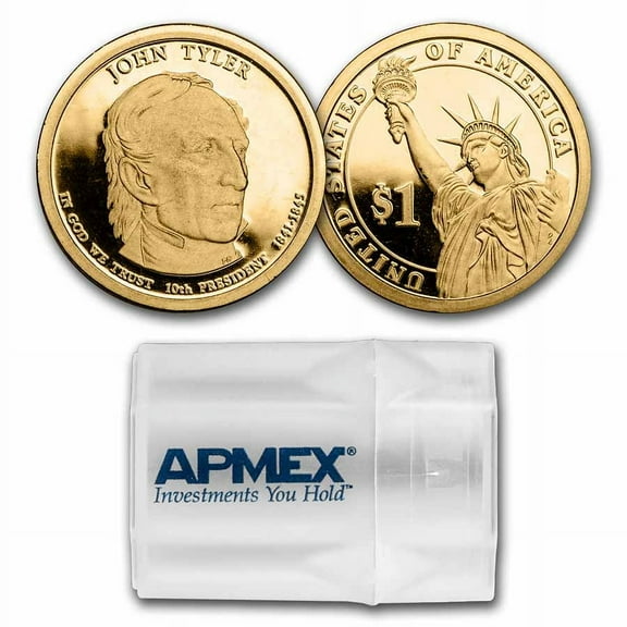 2009-S John Tyler 20-Coin Presidential Dollar Roll PR