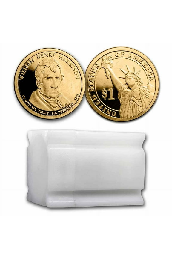2009-S William Harrison 20-Coin Presidential Dollar Roll PR