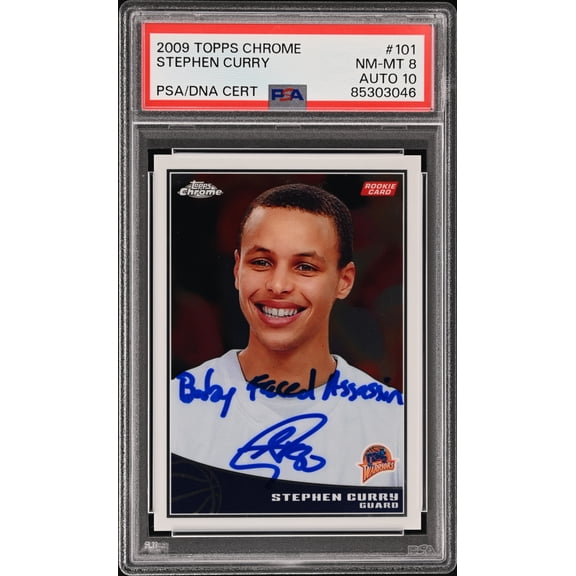 2009 Topps Chrome #101 Stephen Curry Signed Card PSA 8 Auto 10 Autographed