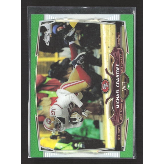 2009 Topps Chrome Michael Crabtree San Francisco 49ers #32 Green Refractor Football Card