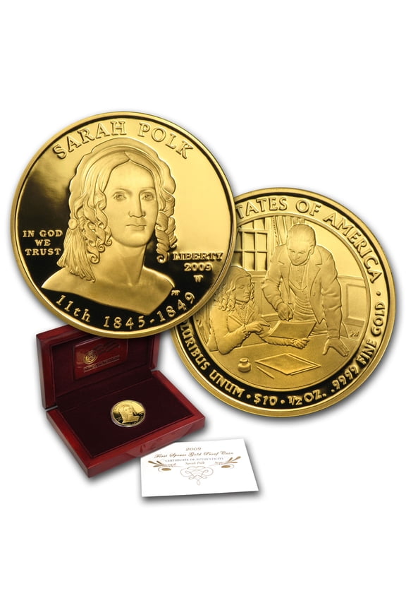 2009-W 1/2 oz Proof Gold Sarah Polk (w/Box & COA)