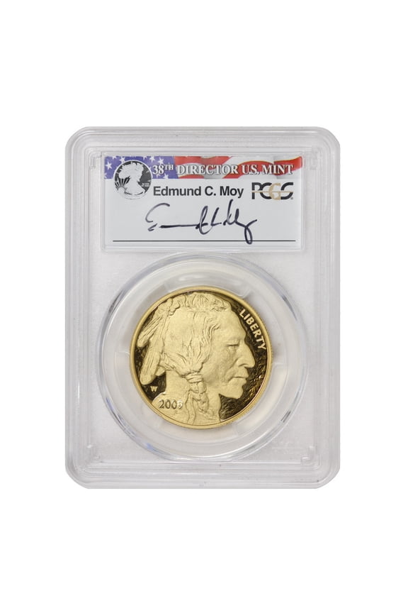 2009-W $50 Gold Buffalo Proof PCGS PR70DCAM First Strike Moy Label U.S. Mint Coin