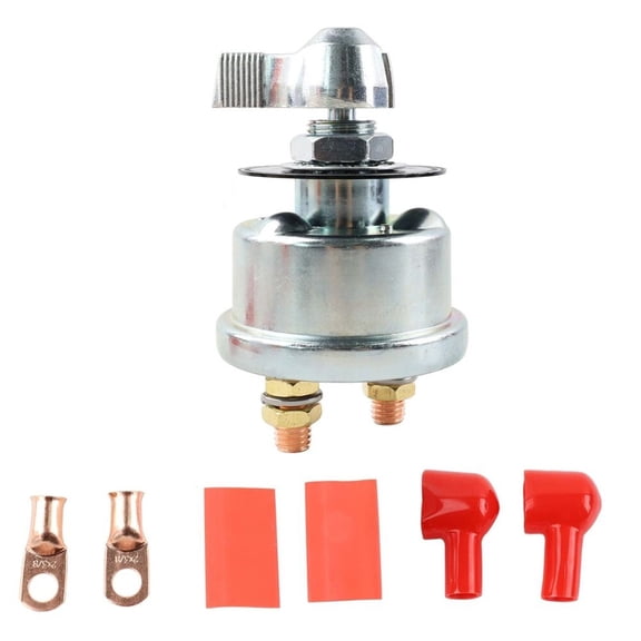200A 12V-24V Master Battery Disconnect Switch for Car, Boat, and RV - Heavy Duty Alloy Power Cut Off Switch