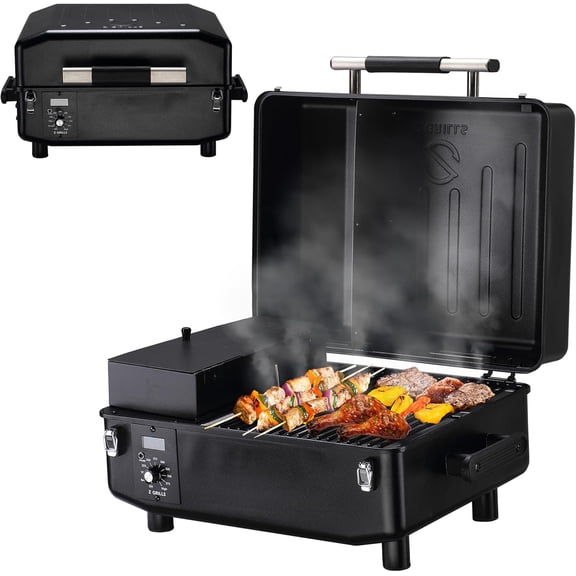 200A Table Top Wood Pellet Grill, Smoker with PID V2.1 Controller, Meat Probes, 202 sq.in Cooking Area, Fit for RVs, Road Trips & Apartments