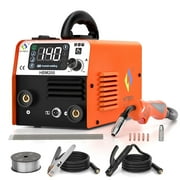 HITBOX HBM200 3-in-1 MIG and Lift TIG Welder, 140A Gasless Flux Core Wire Feed, 110V Portable IGBT Inverter with LED Display