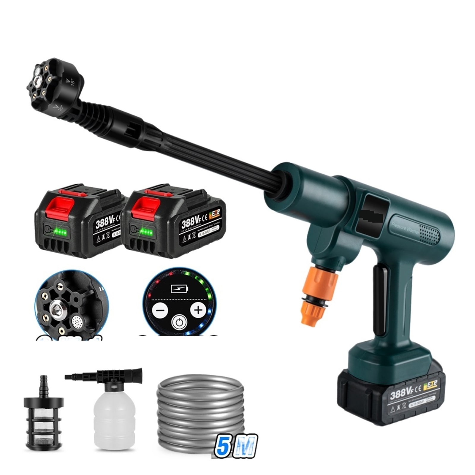200Bar 3500W Brushless Electric High Pressure Washer 6-in-1 Car Washing Garden Water Gunfor 18V BatterySpray Gun ,Easy to Use