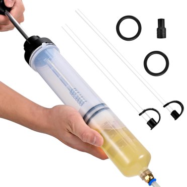 200cc Manual Fluid Extractor Pump - Oil Change Syringe With 2 Hoses For Cars, Boats, Lawn Mowers