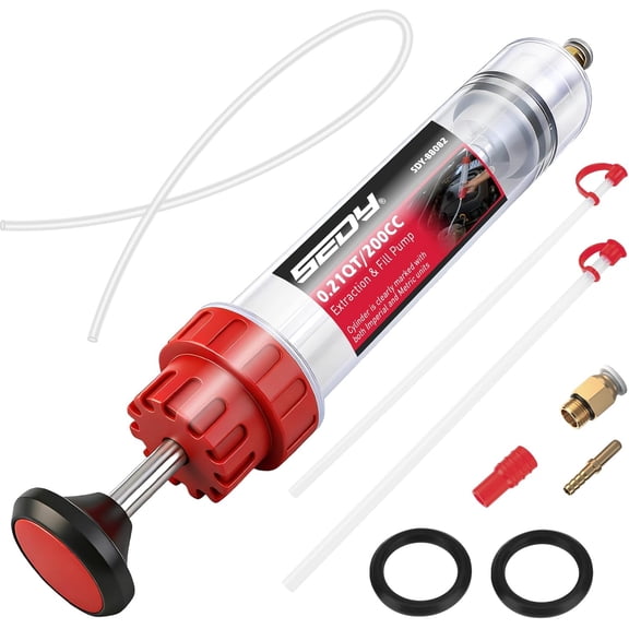 200CC Automotive Fluid   Pump with Long Hose and Extension Tubes, Oil  Fluid Pump Oil Evacuator and Dispenser Pump for Engine Oil, ATF, ,  & Power Steering Fluids