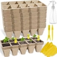 thumbnail image 1 of 200Cells Seedling Start Trays with Drain Holes,20pcs Peat Pots Seedling Pots Biodegradable,Seedling Starter Kit,Organic Germination Plant Starter Trays(200xLabels,2xTransplant Tools,1xSpray Bottle), 1 of 7