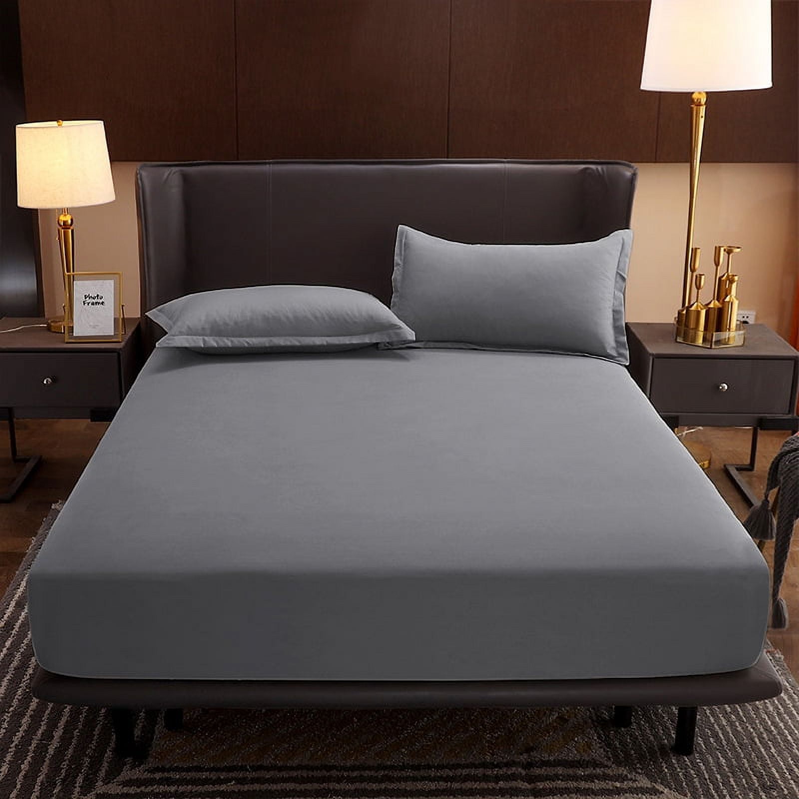 200Cm/220Cm Cotton Mattress Cover, 360 Wrapped Mattress, Non-Slip Fixed, Soft and Skin-Friendly, Machine Washable, Gray