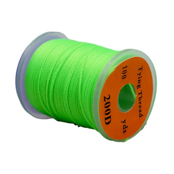 200D Fluorescent Fly Tying Thread,Nylon Fly Body Material For Fly Fishing Hooks, 100 Yards Per Spool, Bright Visibility For Bass And Pike(Green)