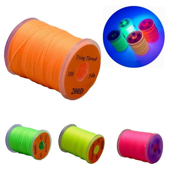 200D Fly Tying Thread Fluorescent Fly Body Tying Material For Fly Fishing Hook Nylon Highlighted Fly Tying Thread Fishing Tackle Pink Fangkenuo