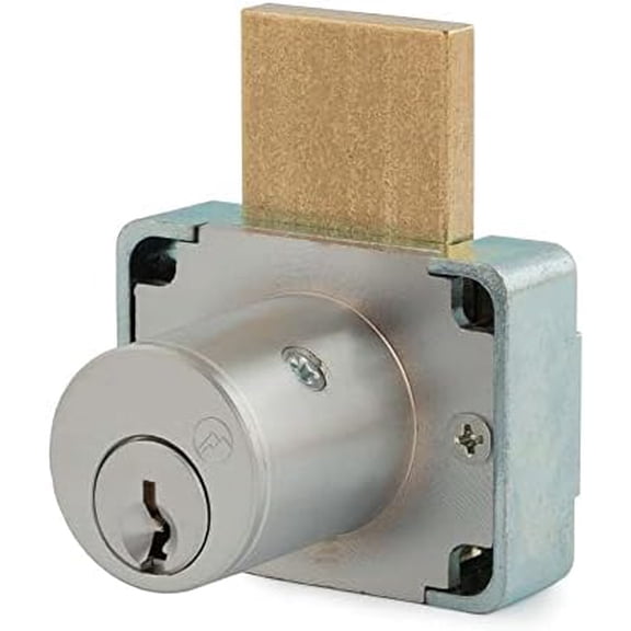 200DW Deadbolt | 1-3/8" Chrome Key Lock US26D | NATL KA915 Easily Rekeyable Drawer Lock, Keyed Alike | Grade 1 Vertical Deadbolt | Door Lock for Drawers