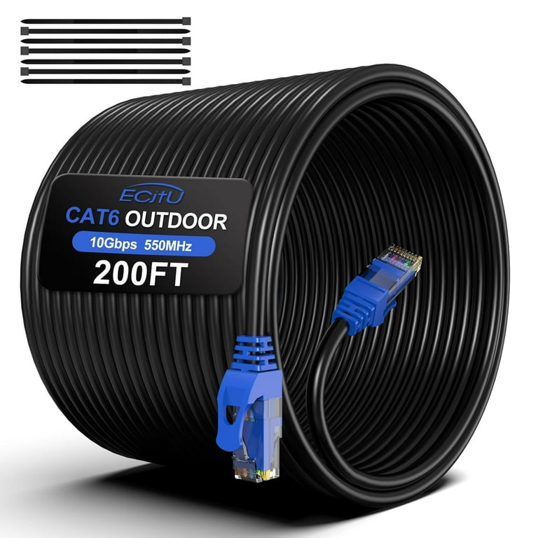 PCケーブル・コネクタ Aicat UTP CAT6 4P DIRECT BURIAL 110M Amazon.com: AiCat Cat6 Ethernet Cable 500ft - 23 AWG, CMR