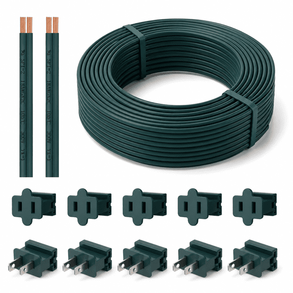 200FT Green SPT-2 18 Gauge 2 Conductor UL Listed Zip Cord Hookup Wire