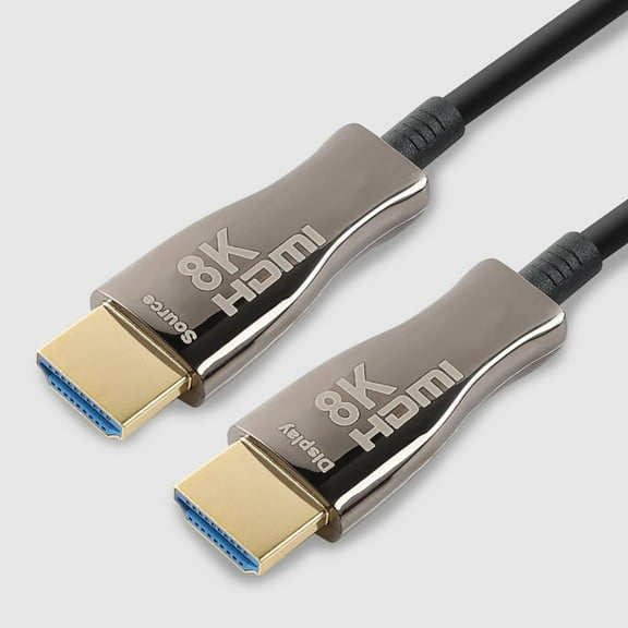 200FT Hybrid Active Optical Fiber HDMI Cable; 8K@60Hz 4K@120Hz Dynamic HDR 10, eARC, HDCP2.2, 4:4:4 48Gbps CL3 Rated