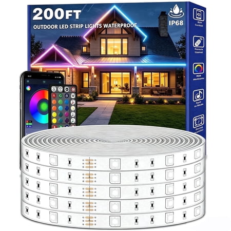 200FT Outdoor LED Strip Lights Waterproof,IP67 Waterproof LED Light Strips with Remote, Music Sync APP Control, RGB Color Changing LED Lights for Roof, Balcony, Deck, Pool, Patio Decorations price history and forecast - FBZ