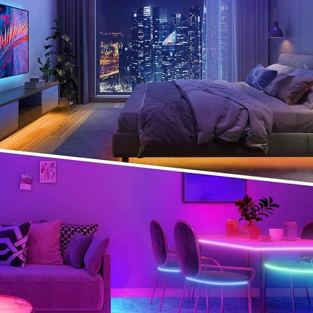 200FT Smart RGB LED Light Strips, 2 Rolls of 100FT Bluetooth Color Changing Music Sync Lights with App & Remote, Flexible LED Strip Lighting for Bedroom, Party, and Holiday Home Decor