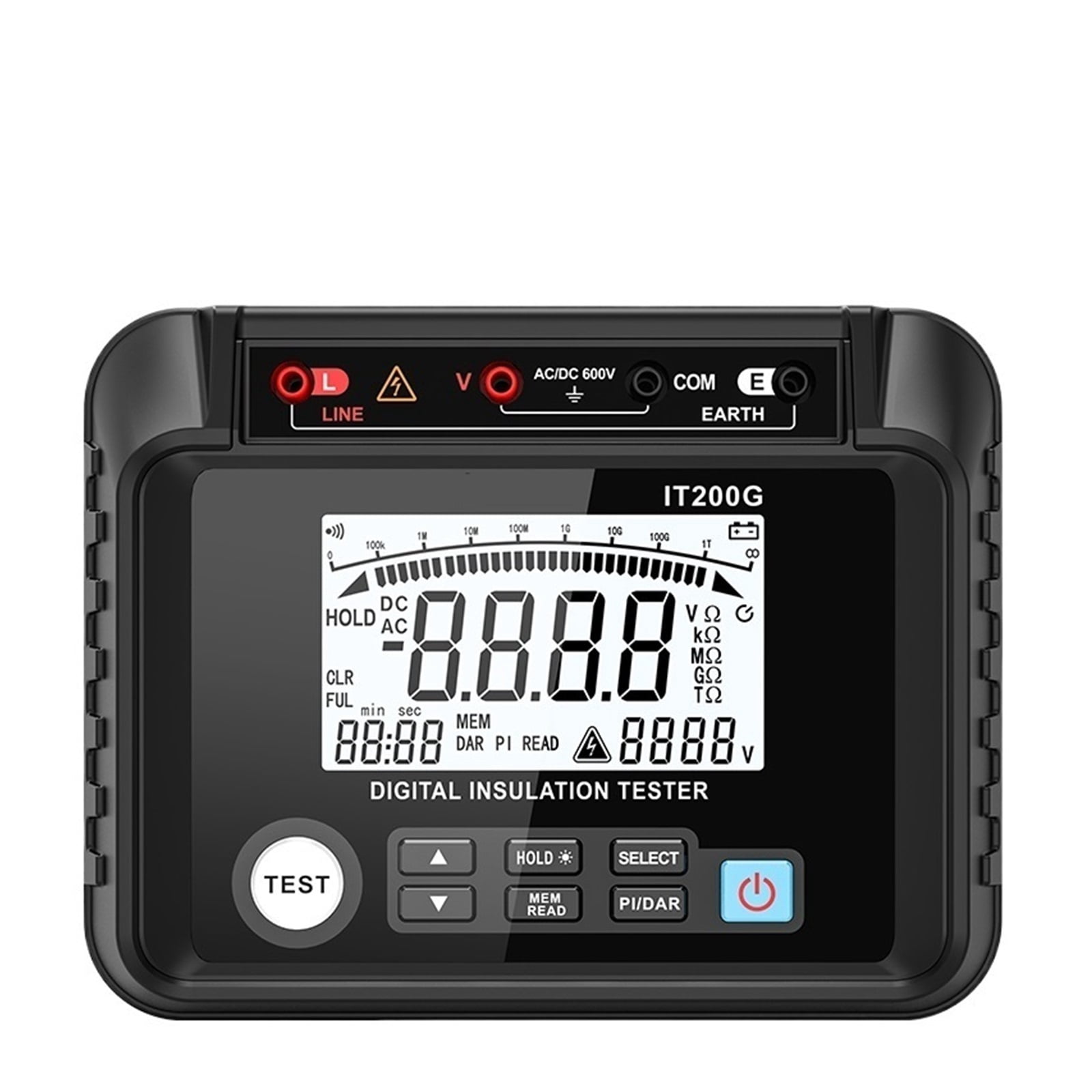 200G Digital Insulation Resistance Tester Auto Range Meter Megohmmeter ...