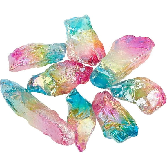 200G Electroplated Natural Quartz Stone Natural Quartz Beads Quartz Rough Stone Quartz Ornaments for Pendant Bracelet Quartz Decoration