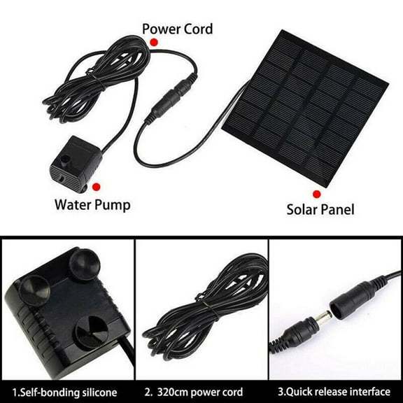 200L/H Solar Panel Water Pump Feature Garden Pool Pond Fish Aquarium Fountain