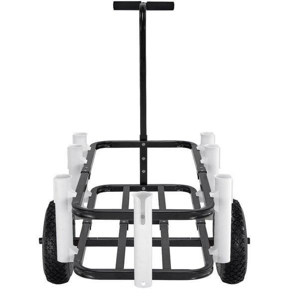 200LBS Beach Wagon with Balloon Tires for Sand - Fishing & Picnic Cart, 7 Rod Holders, Heavy-Duty Steel Frame