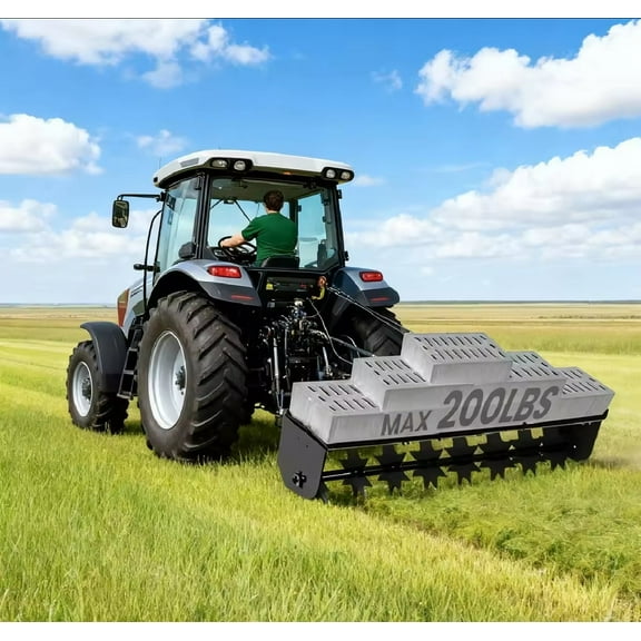 200LBS Heavy Duty Tow Behind Lawn Aerator Set ,Plug Aerator with Spike Aerator (Star-Shaped Steel Tines), Pull Behind Aeration Tool for Household, Farmyard, Yard & Garden Use