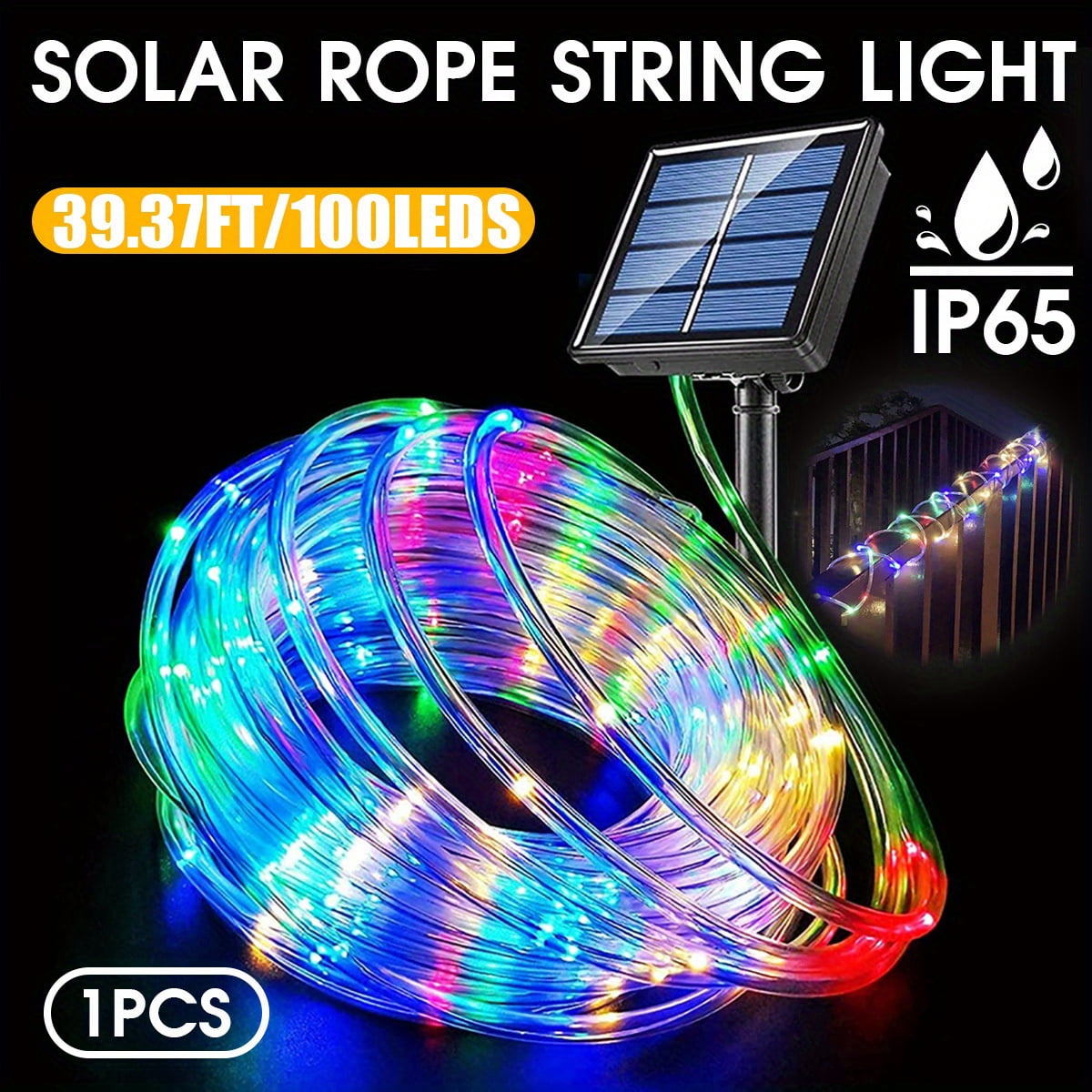 200LED Solar Light Tube, IP65 Rating, 72.18 Feet Solar LED Strip Lights ...