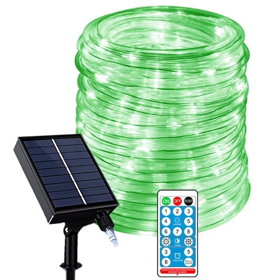 200LED Solar Rope Lights Outdoor,Waterproof 65ft/20M Tube Copper Wire Solar Pipe Fairy String Lights with Remote Timer for Garden Tree Wedding Party Christmas Lighting Decoration