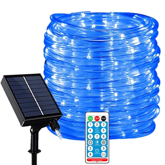 200LED Solar Rope Lights Outdoor,Waterproof 65ft/20M Tube Copper Wire Solar Pipe Fairy String Lights with Remote Timer for Garden Tree Wedding Party Christmas Lighting Decoration