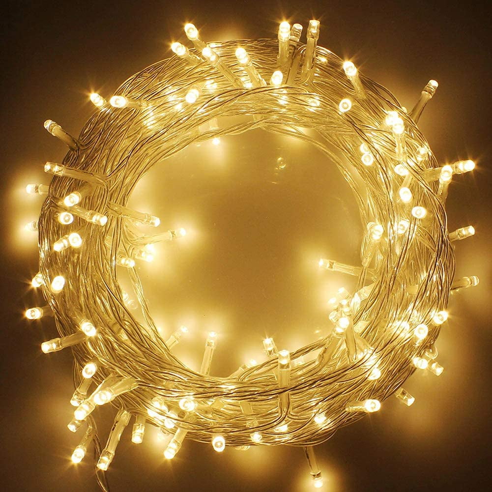 Warm White 66ft LED Christmas String Lights with 8 Modes