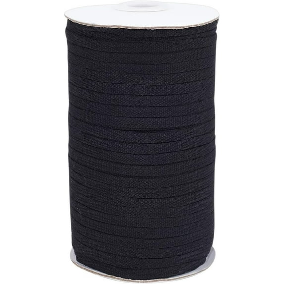 200M Flat Cotton Linen Ribbon for Gift Wrapping Party Decorations Black 1/4 inch(5~5.5mm) about 218.72 Yards(200m)/Roll