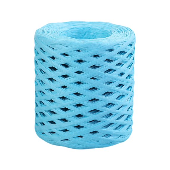 200M/Roll Raffia Paper Ribbon Recyclable Embellishments Durable for Weaving Gift Wrapping Projects Artworks Birthday Blue